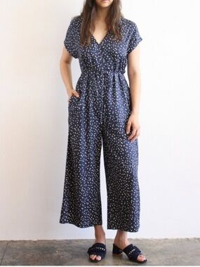 Ali Golden Polka Dot Wide Leg Jumpsuit Size Small